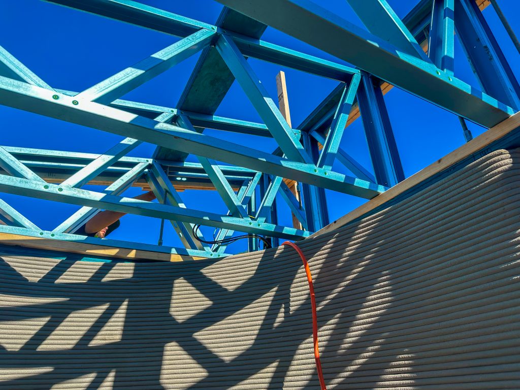 Light Gauge Steel installed on 3D printed pool cabana